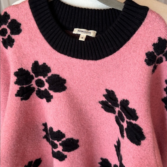Manoush - Women’s Pink Daisy Floral Sweater - Size: Medium - Picture 3 of 9